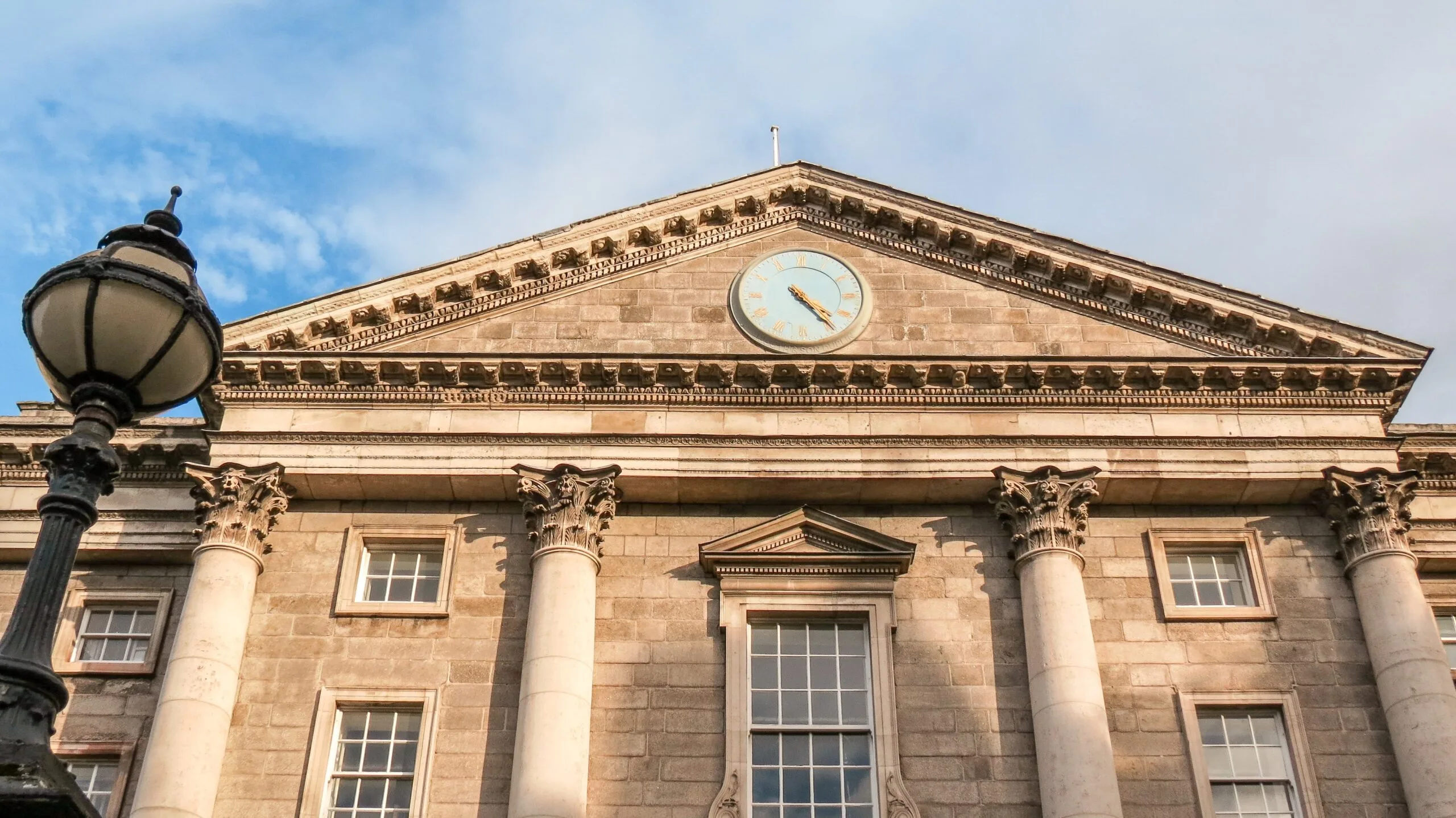 old building located in downtown dublin on a sunny day during sunset